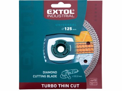 Kotúč rezný diamantový Turbo Thin Cut, 125mm, EXTOL INDUSTRIAL
