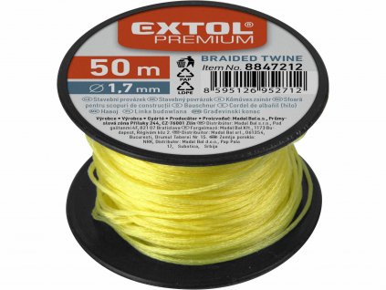 EXTOL PREMIUM 8847212 Šnúra murárska, cievka, dĺžka 50m, Ø1,7mm, žltá