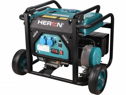 HERON 8896140 Elektrocentrála rámová benzínová 1F, 3,5kW, podvozok