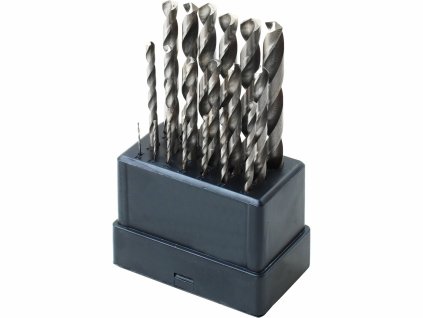 Vrtáky do kovu HSS, 19-dielna sada, pr.1-10mm, podbrúsená špička, HSS, EXTOL CRAFT
