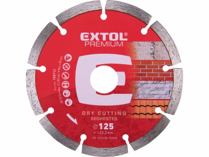 EXTOL PREMIUM 108712 Kotúč rezný diamantový segmentový, 125mm