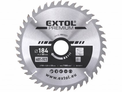 EXTOL PREMIUM 8803221 Kotúč pílový s SK plátkami, Ø184x3,2x30mm, 40z