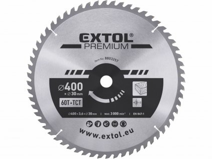 EXTOL PREMIUM 8803257 Kotúč pílový s SK plátkami, Ø400x3,8x30mm, 60z