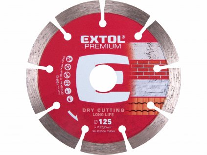 EXTOL PREMIUM 108912 Kotúč rezný diamantový segmentový Long Life, 125mm