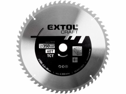 EXTOL CRAFT 19119 Kotúč pílový s SK plátkami, 350x2,2x30mm, 60z