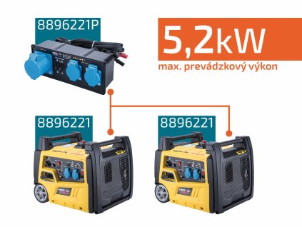 Heron Elektrocentrála digitálna invertorová s elektroštartom, 3,0kW, 230V/50Hz, stohovateľná 8896221