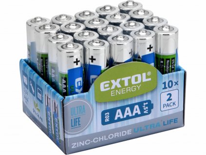 EXTOL ENERGY 42002 Batéria zink-chloridová 20ks, 1,5V, typ AAA