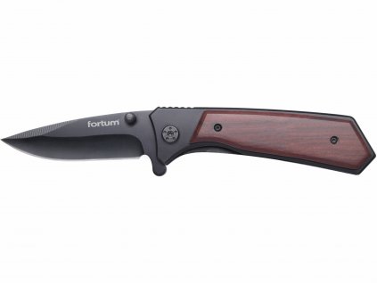 FORTUM 4780301 Nož zatvárací s poistkou 205mm, klip na opasok, rukoväť z Pakka dreva