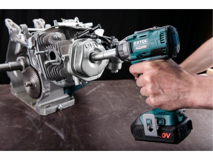 Extol Industrial Uťahovák rázový akumulátorový Share20V, 1/2", bezuhlíkový motor, 1x 2Ah Li-ion, 2,4A nabíjačka, 250Nm 8791810