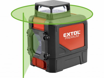 EXTOL PREMIUM 8823307 Laser líniový, krížový samonivelačný, zelený, 1D1V(1H360+1V)