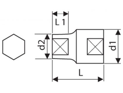 Hlavica 1/2" 22 mm 6-hranná E117250