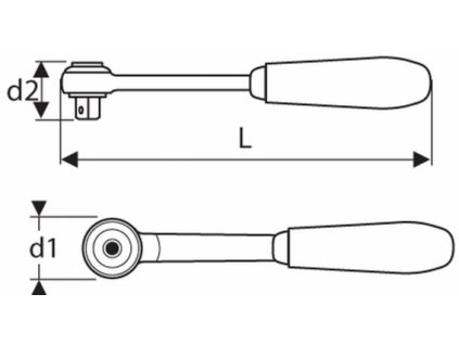 Račňa 1/4" 1016 s prepínacou páčkou E113770