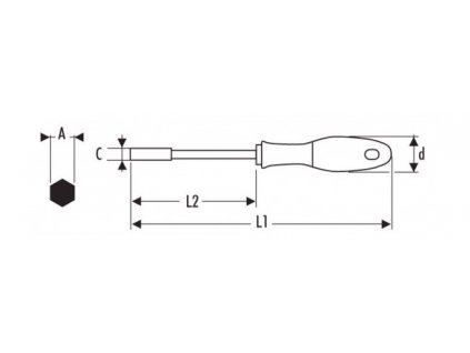Kľúč 902 5 mm nástrčný šesťhranný s rúčkou E121501