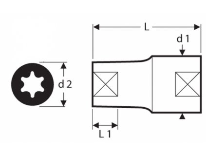 Hlavica 1/2" E11 Torx nástrčná E031935