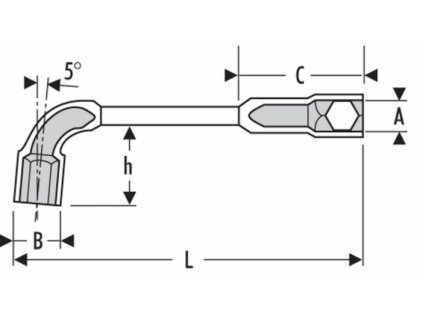 Kľúč nástrčný 24 mm uhlový 6x12-hranný E113386