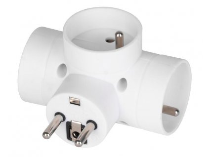 Zásuvka EMOS P0024, rozbočovací, bílá, 3× 2P + PE, 230V