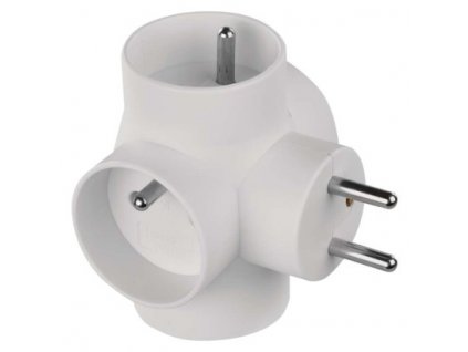 Rozbočovacia zásuvka 4× guľatá, biela