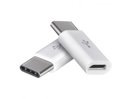 Adaptér micro USB-B 2.0 / USB-C 2.0, biely, 2 ks