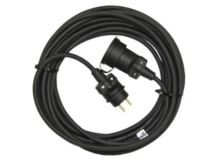 Vonkajší predlžovací kábel 15 m / 1 zásuvka / čierny / guma / 230 V / 1,5 mm2