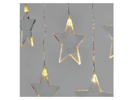 LED vianočný záves – hviezdy, 45x84 cm, vonkajší aj vnútorný, teplá biela