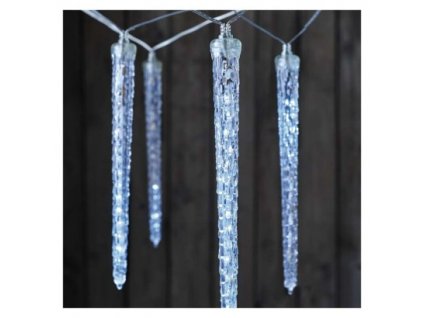 LED vianočná girlanda – 10x cencúľ, 3,6 m, vonkajšia aj vnútorná, studená biela