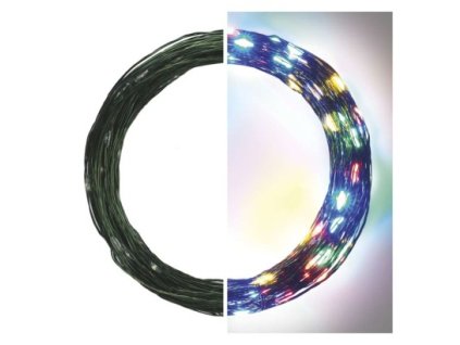LED vánoční nano řetěz zelený, 15 m, vnější i vnitřní, multicolor, časovač