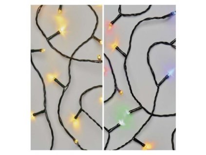 LED vánoční řetěz 2v1, 10 m, vnější i vnitřní, teplá bílá/multicolor, programy