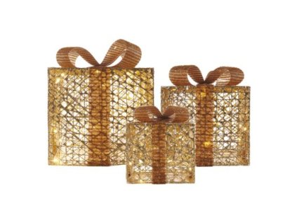 LED darčeky, 3 veľkosti, vnútorné, teplá biela