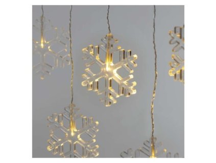 LED vianočný záves – snehové vločky, 84 cm, vnútorný, teplá biela