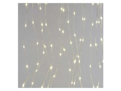 LED vianočná drop reťaz – záclona, 2,9x2 m, vonkajšia aj vnútorná, teplá biela, programy