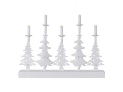 LED svietnik – vianočné stromy so sviečkami, 24 cm, 2x AA, vnútorný, teplá biela, časovač