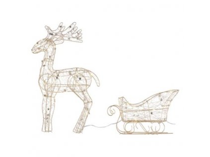 LED sobí záprah – 47 cm, 3x AA, vnútorný, teplá biela, časovač