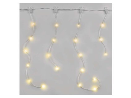LED vánoční drop řetěz – rampouchy, 2,9 m, vnější i vnitřní, teplá bílá, programy