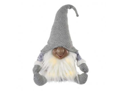 LED vianočný škriatok, 35 cm, 3× AA, vnút., teplá biela