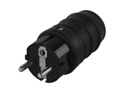 Vidlica gumová priama pre predlžovací kábel, čierna