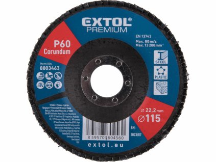 EXTOL PREMIUM 8803463 Kotúč lamelový šikmý korundový, P60, 115mm, diera 22,2mm