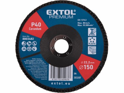 EXTOL PREMIUM 8803482 Kotúč lamelový šikmý korundový, P40, 150mm, diera 22,2mm