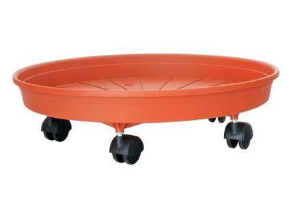 Podložka pod kvetináč ICS MARGHERITA 45 cm, okrúhla, vozík s kolieskami, terakota