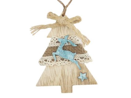 Ozdoba MagicHome Vianoce, Stromček,  závesná, bal. 5 ks, 10 cm