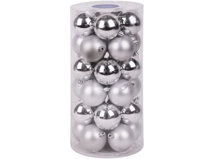 Gule MagicHome Vianoce, 30 ks, strieborné, mix, na vianočný stromček, 6 cm