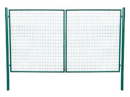 Brána Strend Pro METALTEC DUO, 3580/1450/100x50 mm, zelená, dvojkrídlová, záhradná, ZN+PVC, RAL6005