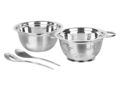 Set šalátový MagicHome, 24 cm, 4 dielny - misa, sito, 2x naberačka, nerez
