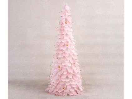 Dekorácia MagicHome Vianoce, Stromček z páperia, ružový, 24x60 cm