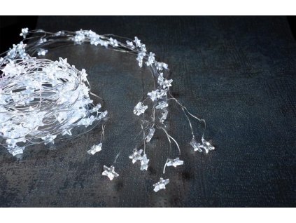 Reťaz MagicHome Vianoce Twisted Stars 180S, 180x micro star LED studená biela, jednoduché svietenie, 230V, 50 Hz, IP44, exteriér, osvetlenie, L-2 m x 9 reťazcov