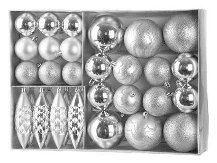 Gule MagicHome Vianoce, sada, 31 ks, strieborné, na vianočný stromček