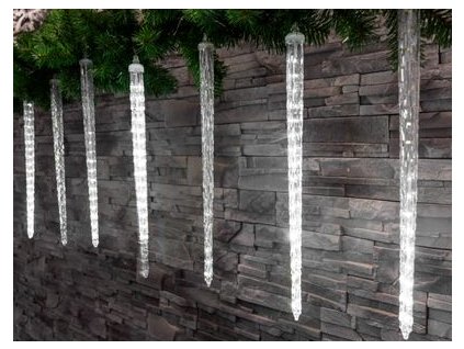 Reťaz MagicHome Vianoce Icicle, 288x LED studená biela, 8 cencúľov, vodopádový efekt, 230 V, 50 Hz, IP44, exteriér, osvetlenie, L-3,50 m, bez adaptéru