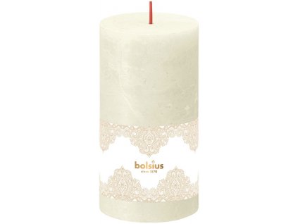 Sviečka Bolsius Zlatá čipka, valcová, vianočná, 54 hod., 68x130 mm