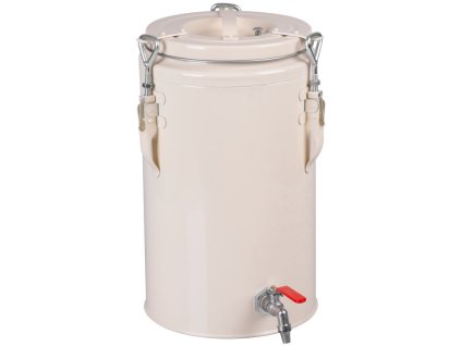 Nádoba na prepravu jedla s ventilom/kohútikom, kovová, 275 x 275 x 445 mm, 10 lit.