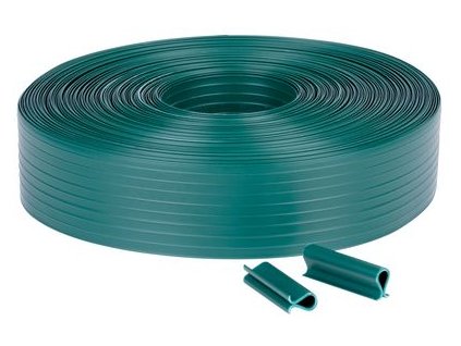 Páska Strend Pro EUROSTANDARD, 47,5 mm, L-35 m, tieniaca, zelená, krycia, na plotové panely, s 20 klipsami, 1000g/m2, PVC, RAL6005