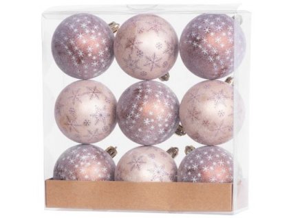 Gule MagicHome Vianoce, 9 ks, bronzové, matné, s dekoráciou, na vianočný stromček, 6 cm